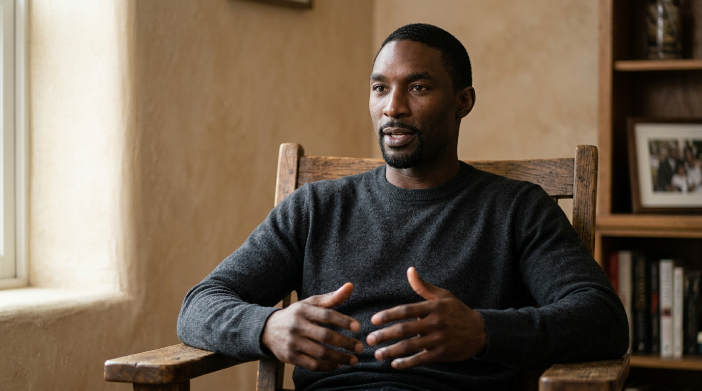 Ben Gordon mid-thought during a filmed long-form interview, lit from one side in a quiet studio — still from the upcoming feature conversation. Ben Gordon mid-thought during a filmed long-form interview, lit from one side in a quiet studio — still from the upcoming feature conversation.