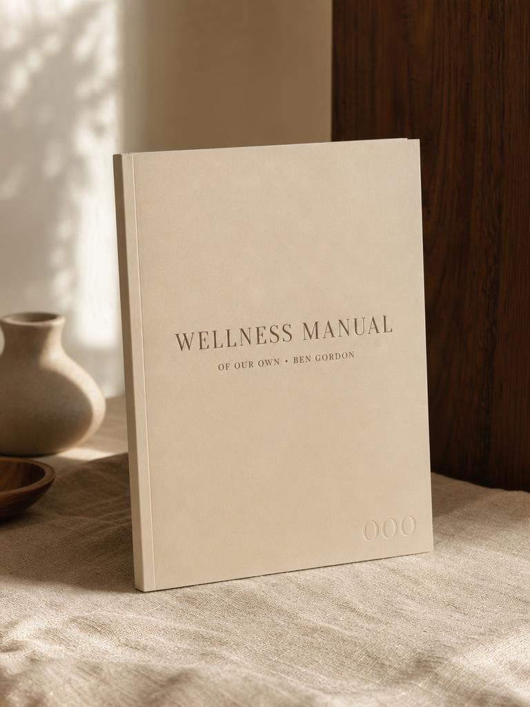 Cover of the OfOurOwn Wellness Manual — soft warm tones, restrained typography, framed for the long-game protocols inside. Cover of the OfOurOwn Wellness Manual — soft warm tones, restrained typography, framed for the long-game protocols inside.